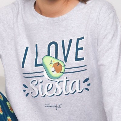 Pijama mujer algodón estampado aguacates Mr. Wonderful