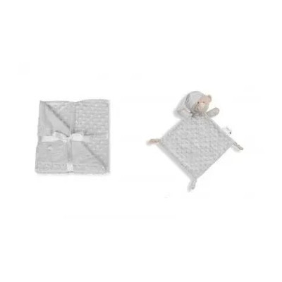 BR03 SET REGALO MANTA Y MUÑECO OSO. ROCHO BABY
