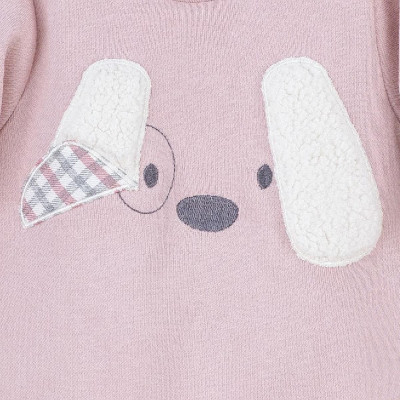 Pijama pelele niña primera puesta CALAMARO perrito rosa nude