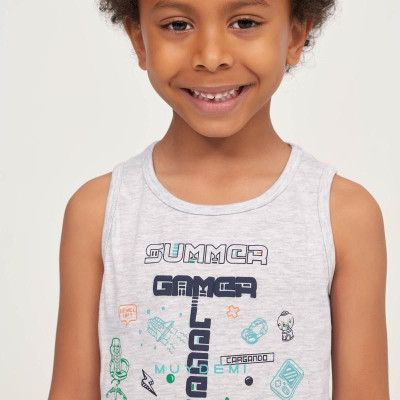 Pijama infantil tirantes algodón estampado gamer | MUYDEMI