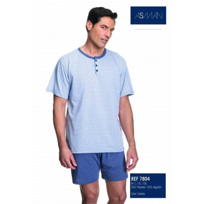 ASMAN PIJAMA CORTO HOMBRE GEOMETRICO