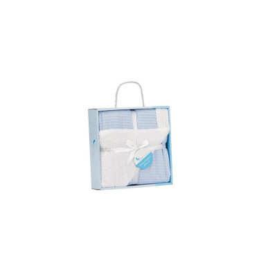 Manta bebé nido abeja con borreguillo de Interbaby