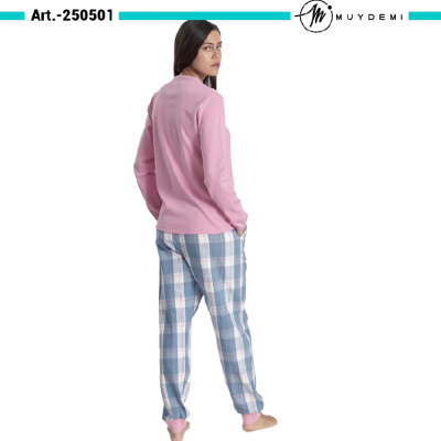 Pijama mujer Muydemi 250501 otoño-invierno Interlock/Franela