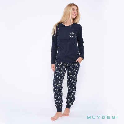Pijama mujer algodón estampado flores