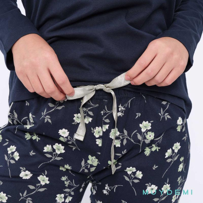 Pijama mujer algodón estampado flores