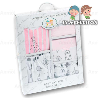 ESTUCHE REGALO 5 PIEZAS ALGODÓN GAMBERRITOS
