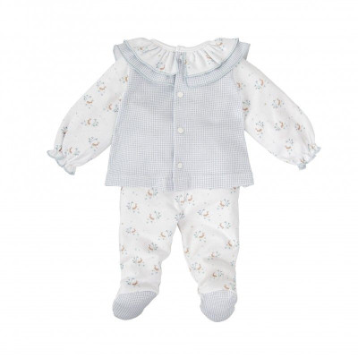 CONJUNTO POLAINA BEBE NIÑO CIELO