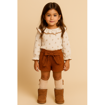 CONJUNTO NIÑA SHORT BAMBULA FLORES DIVERCHIC 3004