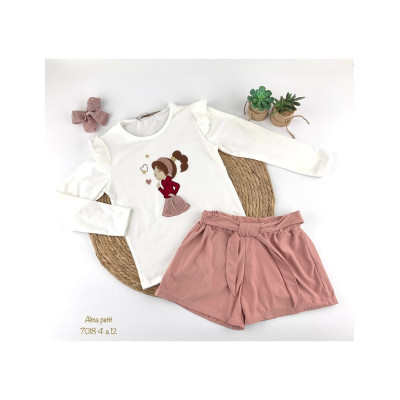 CONJUNTO NIÑA ALMA SHORT ANTELINA 7018