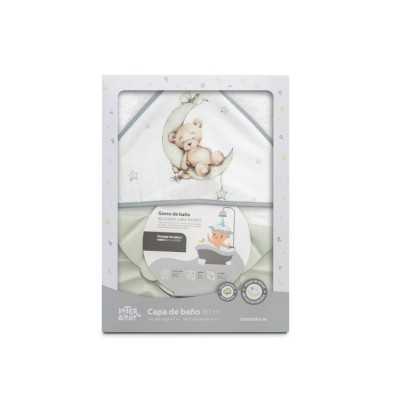 Capa + Gorro Baño Oso Durmiendo Interbaby