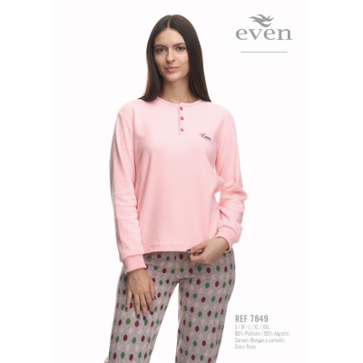 Pijama mujer de invierno en rosita