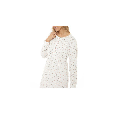 Camisón señora findel manga larga coral flores