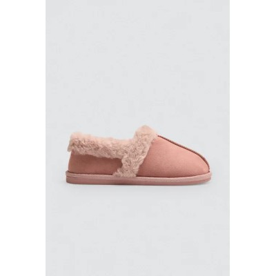 Zapatillas de casa mujer detalles pelo camel