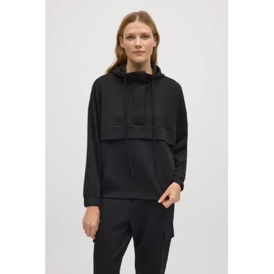 Sudadera con capucha fluida negro