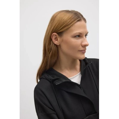 Sudadera con capucha fluida negro