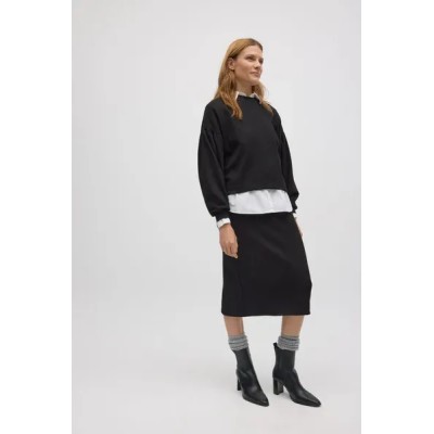 Sudadera con capucha fluida negro