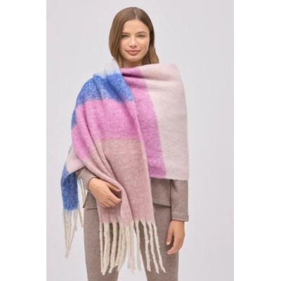 Bufanda rayas rosa
