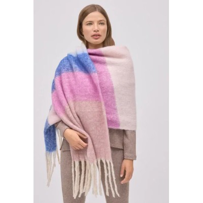 Bufanda rayas rosa