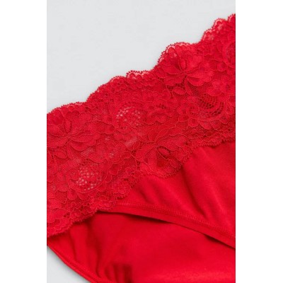 Braga midi mujer encaje rojo