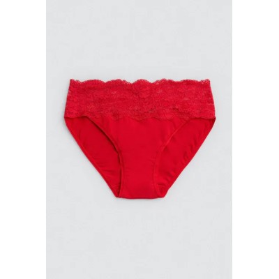 Braga midi mujer encaje rojo