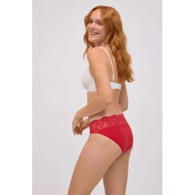 Braga midi mujer encaje rojo