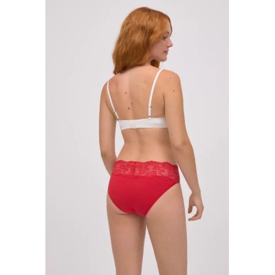 Braga midi mujer encaje rojo
