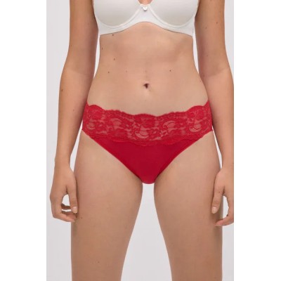 Braga midi mujer encaje rojo