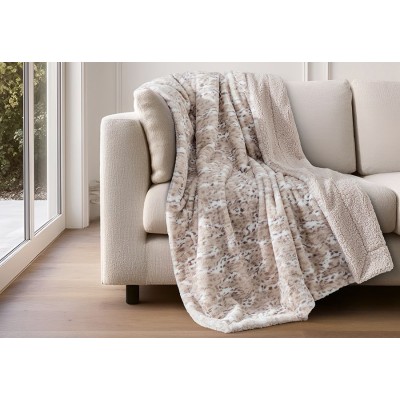 Manta Plaid Sedalina+Sherpa 130-160 DOLZ Animal Print Corinto