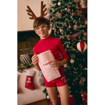 Boxer infantil estampado navideño