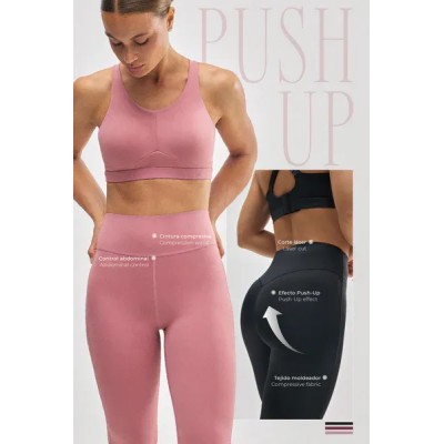 Leggings deportivos Compressive efecto push-up rosa