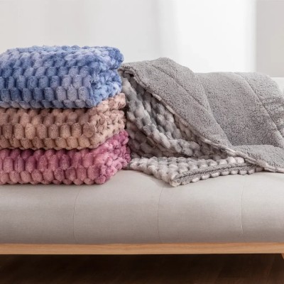 MANTA PLAID DEGRADE KARAMELO