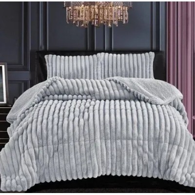 Edredón Conforter Sherpa Extra Luxe King gris