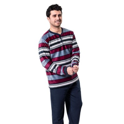 Pijama hombre manga larga rayas Fabianni