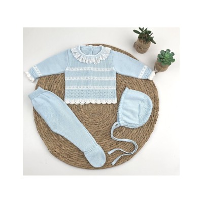 CONJUNTO BEBE HILO 3 PIEZAS