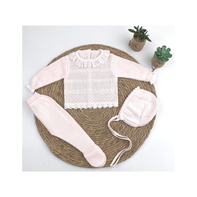 CONJUNTO BEBE HILO 3 PIEZAS