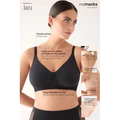Sujetador reductor nomarks Aura sin aro sin relleno nude