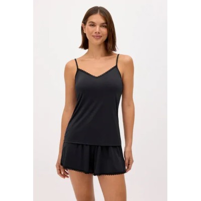 Pijama tirantes negro encaje