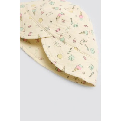 Conjunto ranita bebé sin mangas y gorrito estampado veraniego