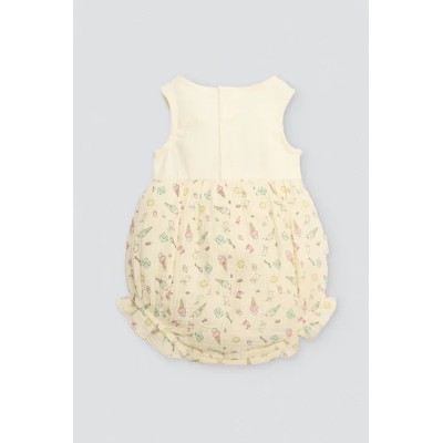 Conjunto ranita bebé sin mangas y gorrito estampado veraniego