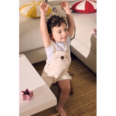 Conjunto bebé manga corta estampado oso