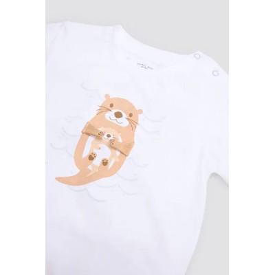 Conjunto bebé 3 piezas estampado nutria