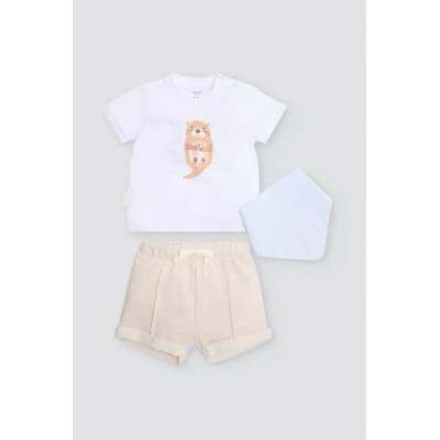 Conjunto bebé 3 piezas estampado nutria