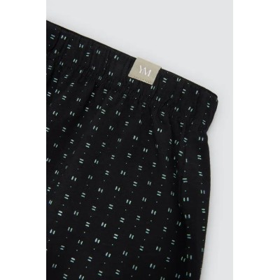 Bóxer de tela abertura algodón estampado rayas minimal