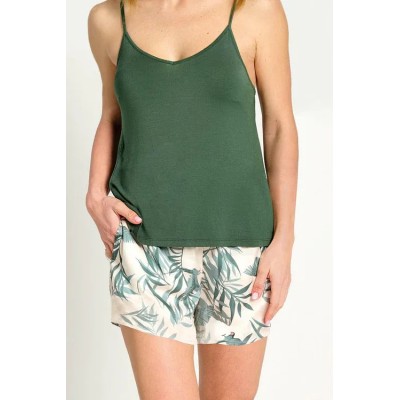 Pijama mujer tirantes ligero hojas