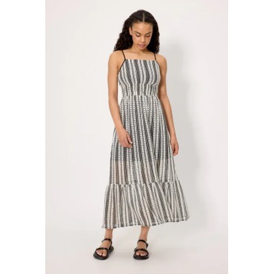 Vestido largo calado con forro interior