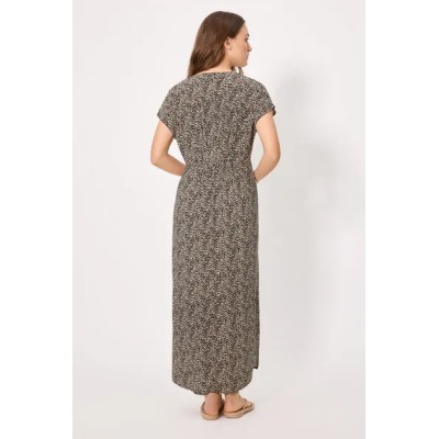 Vestido largo manga corta estampado