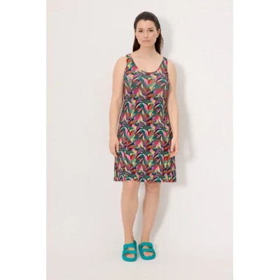 Vestido corto tirantes recto estampado