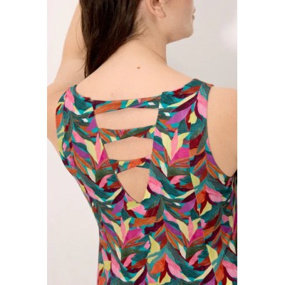 Vestido corto tirantes recto estampado