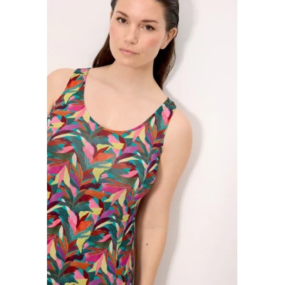 Vestido corto tirantes recto estampado