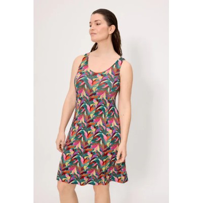 Vestido corto tirantes recto estampado